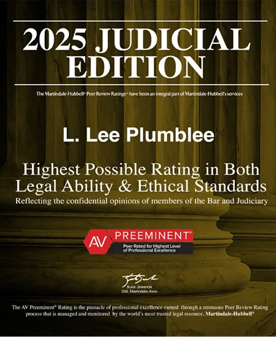 Martindale-Hubbell 2025 Judicial Edition for Lee Plumblee